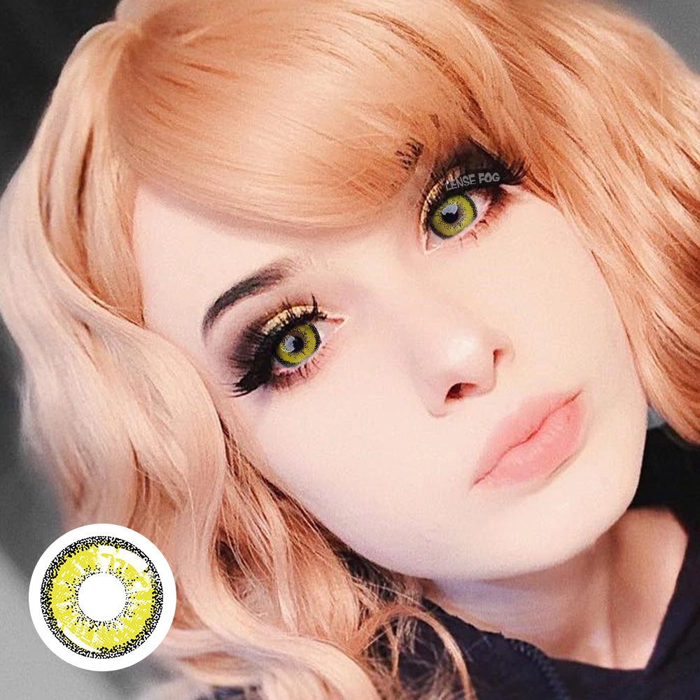 Love Words Snowflake Yellow Cosplay Contacts
