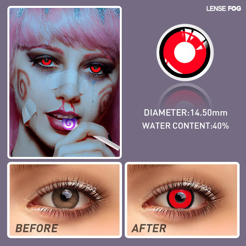 Blcok Red & Black Cosplay Contacts