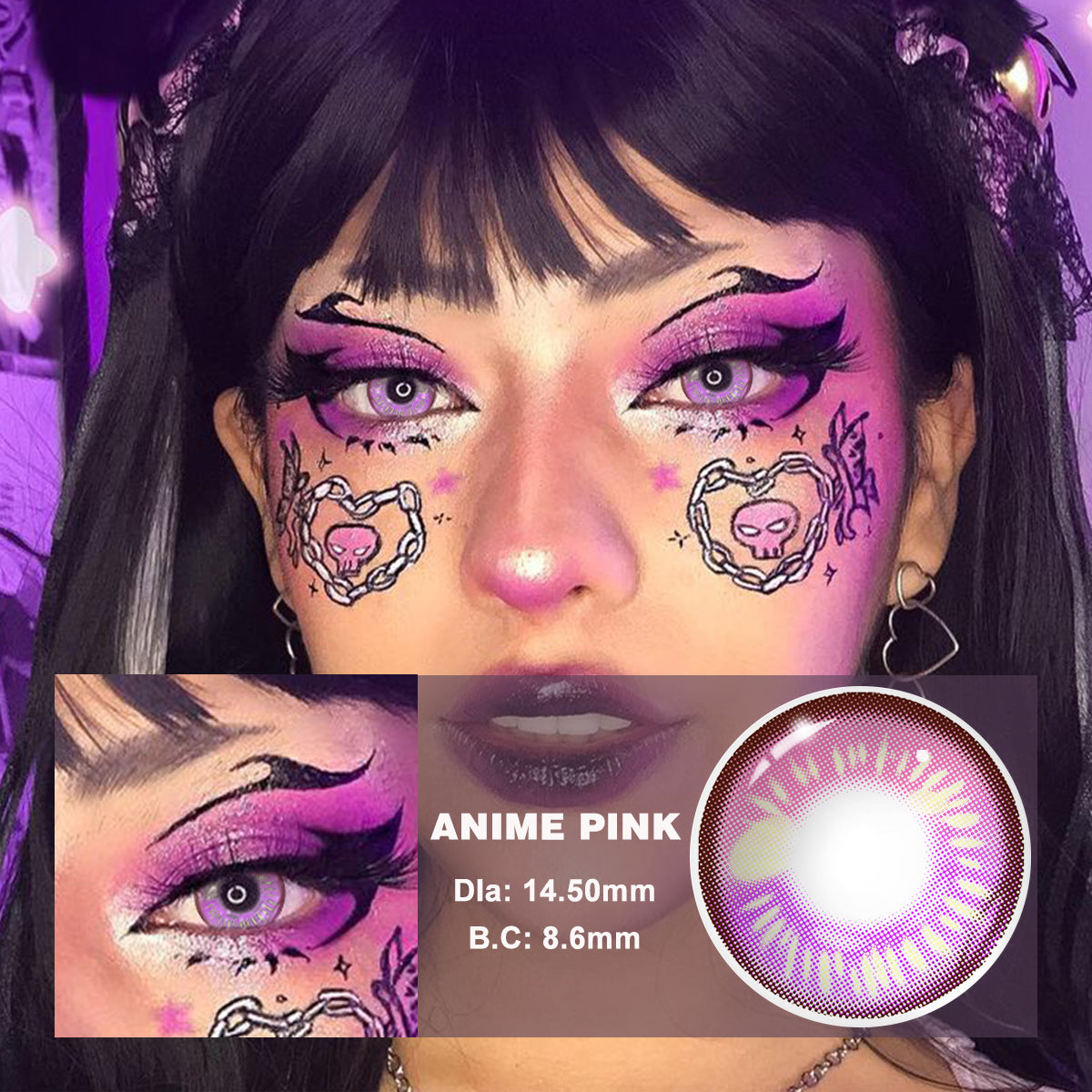 ANIME Pink Cosplay Contacts