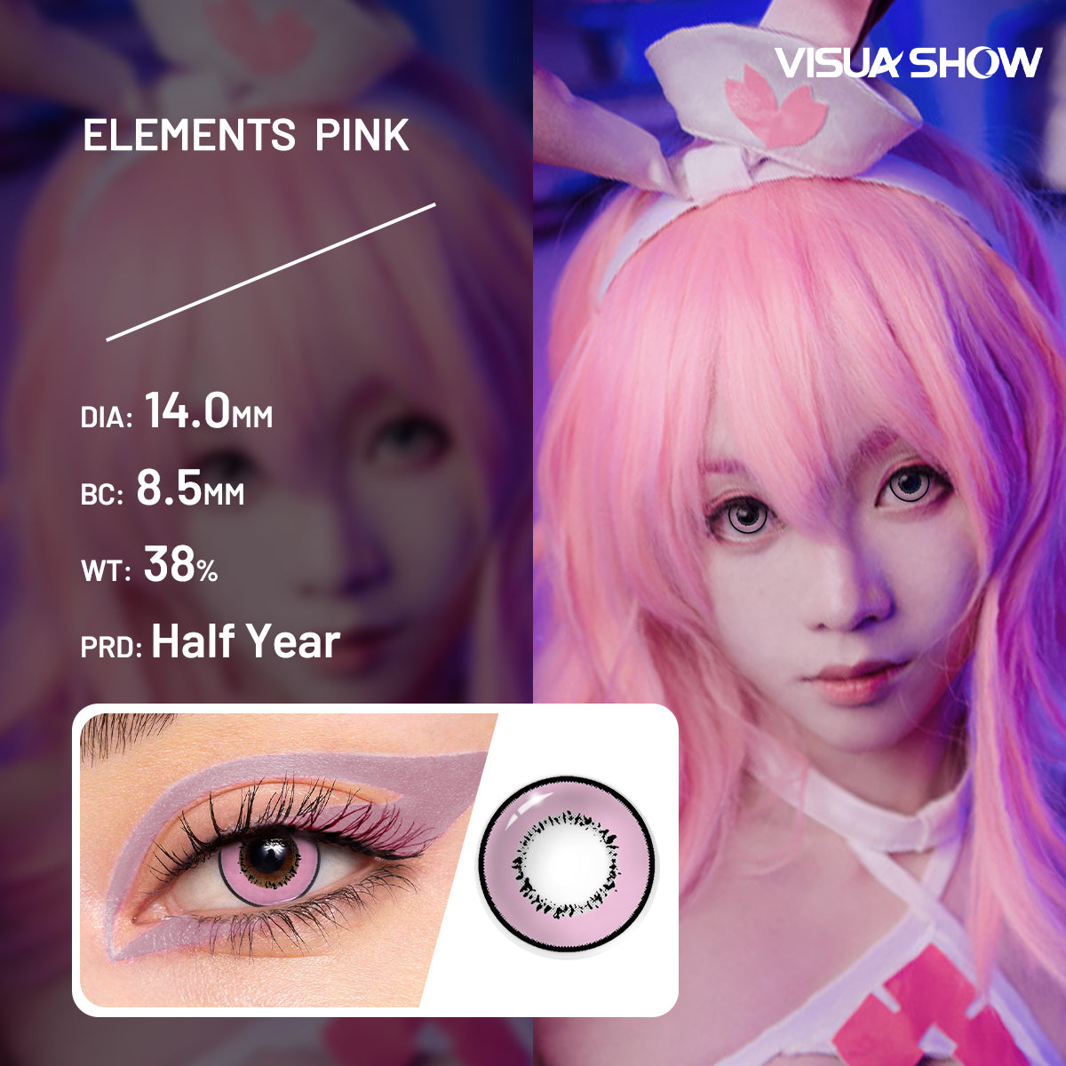 Element Pink Cosplay Contacts