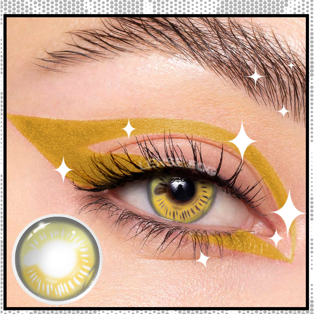 ANIME Yellow Brown Cosplay Contacts
