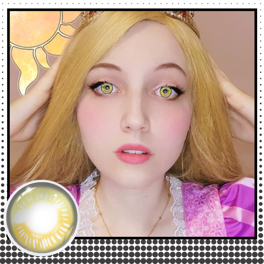 ANIME Yellow Brown Cosplay Contacts