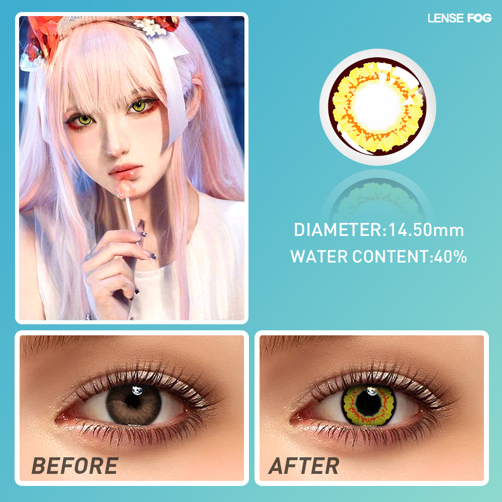 Pantone Yellow Brown Cosplay Contacts